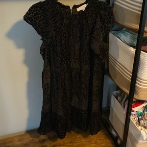 LOFT black velvet burn out dress size L